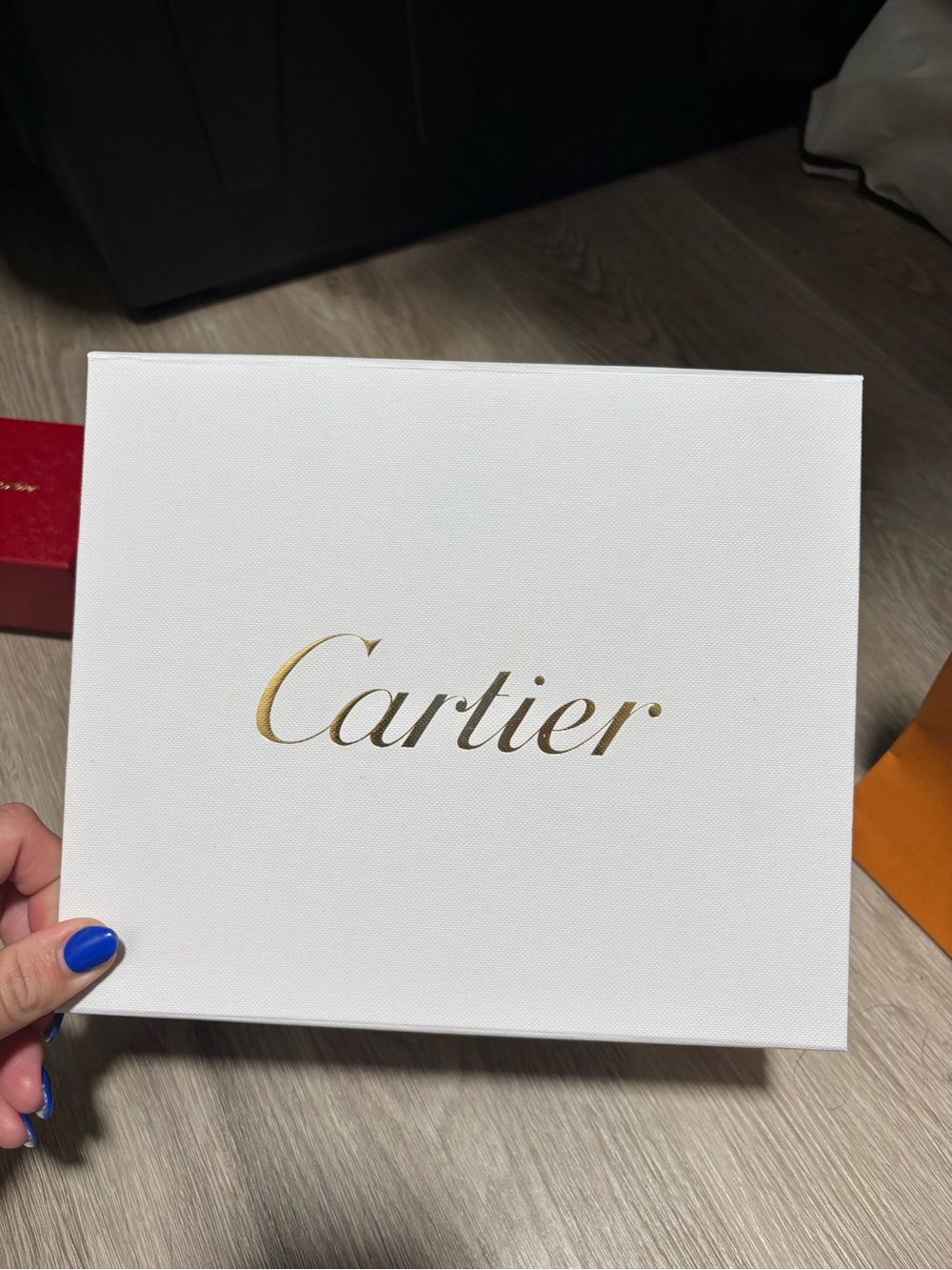 Cartier White Box with Gold Logo
